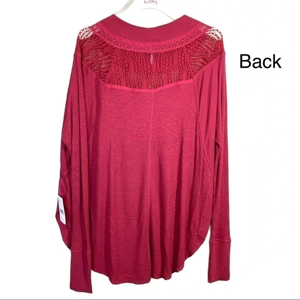 Free People Womens Spring Valley Henley Blouse S